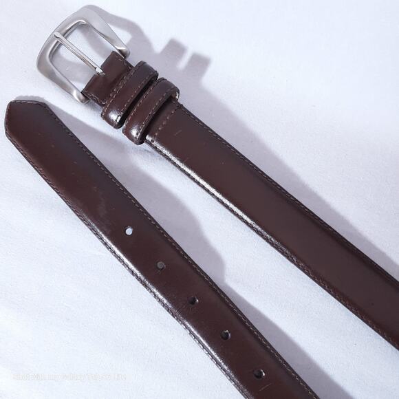 Kenneth Cole Mens Belt 38 Waist Darkest Brown Genuine Leather - Picture 6 of 14